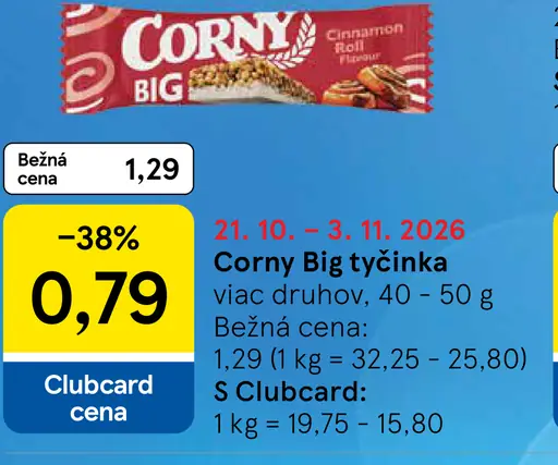 Corny Big tyčinka, viac druhov