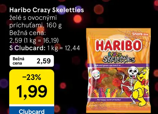 Haribo Crazy Skelleties želé s ovocnými príchuťami