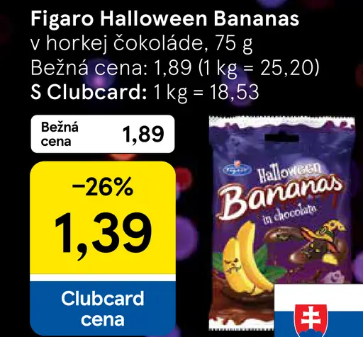 Figaro Halloween penové banánové želé v horkej čokoláde