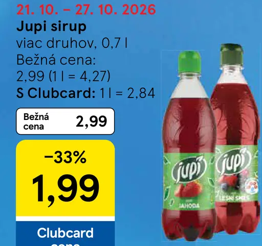 Jupí sirup rôzne druhy
