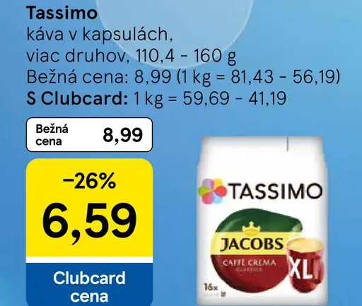 Tassimo Jacobs Café Crema XL káva v kapsulách