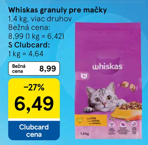 Whiskas granuly pre mačky