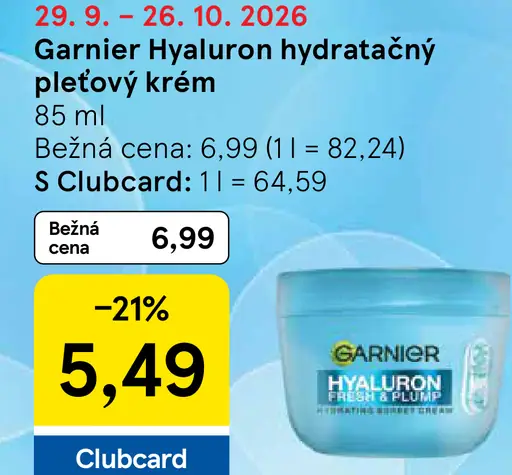 Garnier Hyaluron hydratačný pleťový krém