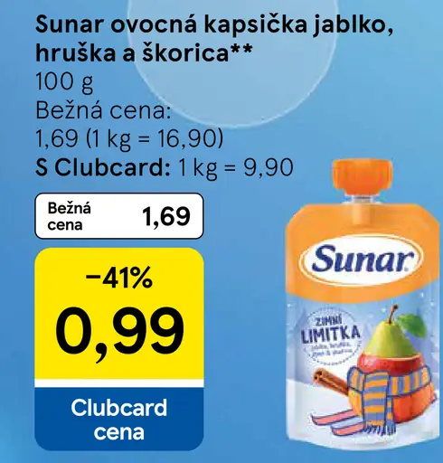 Sunar ovocná kapsička jablko, hruška a škorica