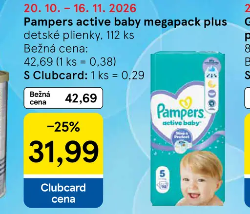 Pampers Active Baby megapack plus detské plienky