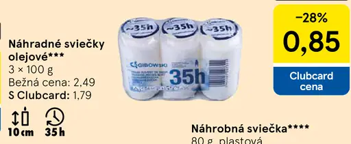 Náhradné sviečky olejové