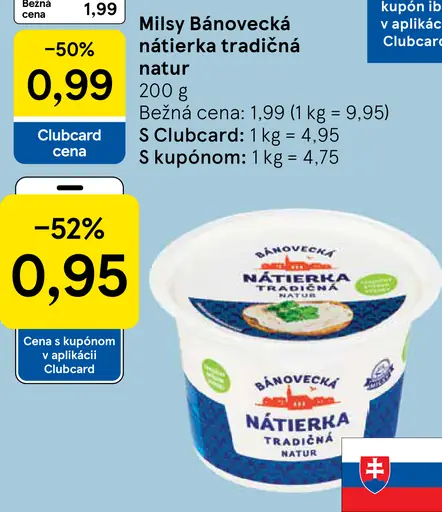 Milsy Bánovecká nátierka tradičná natur