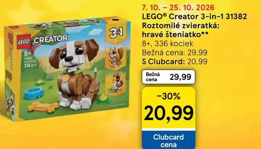 LEGO Creator 3-in-1 311382 Roztomilé zvieratká: Hravé šteniatko