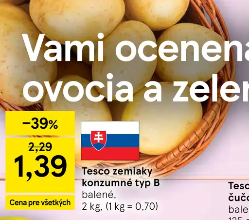 Tesco zemiaky konzumné typ B balené