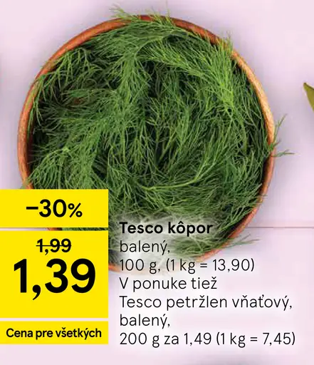 Tesco kôpor balený