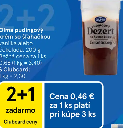 Olma pudingový krém so šľahačkou čokoládový viac druhov