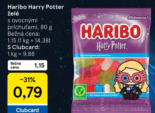 Haribo Harry Potter želé s ovocnými príchuťami