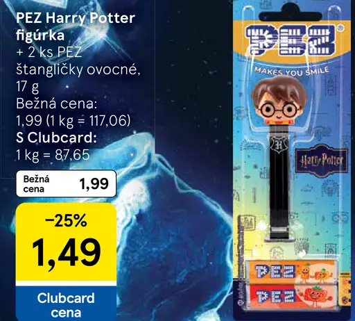 PEZ Harry Potter figúrka s 2 ks PEZ ovocnými cukríkmi