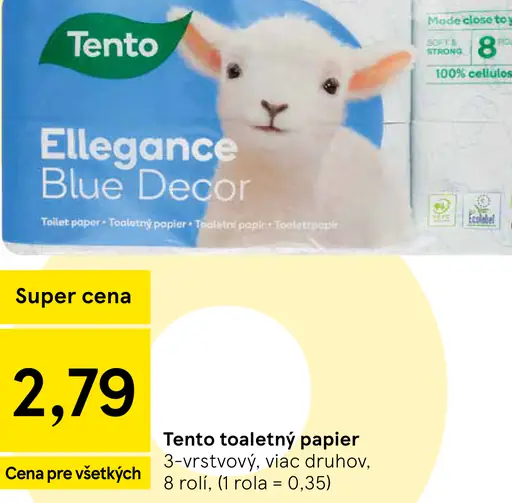 Tento toaletný papier 3-vrstvový