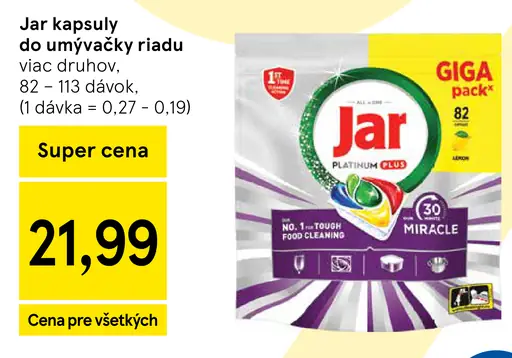 Jar kapsuly do umývačky riadu