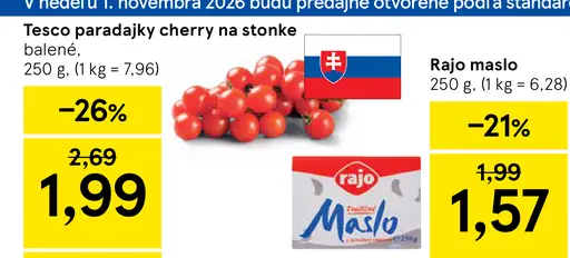 Tesco paradajky cherry na stonke