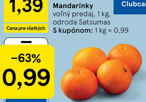 Mandarínky s kupónom Clubcard