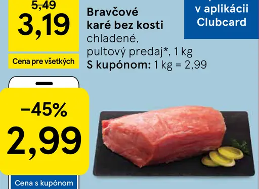 Bravčové karé bez kosti s kupónom Clubcard