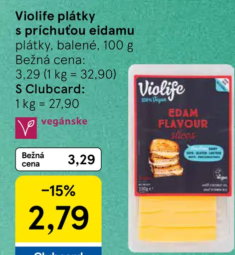 Violife plátky s príchuťou Edamu