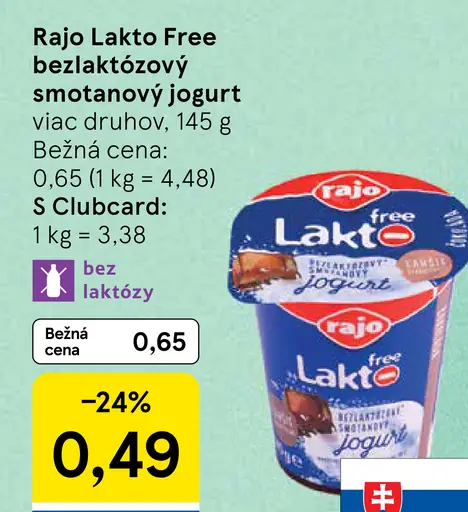 Rajo Bezlaktózový smotanový jogurt viac druhov
