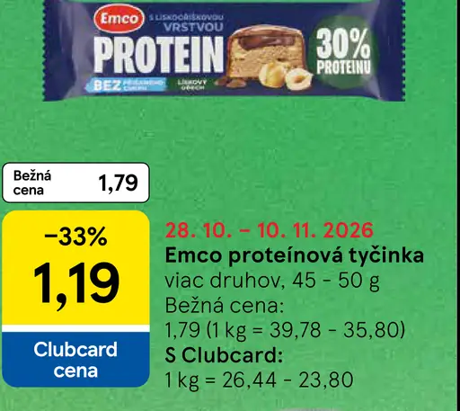 Emco proteínová tyčinka, 3 druhy