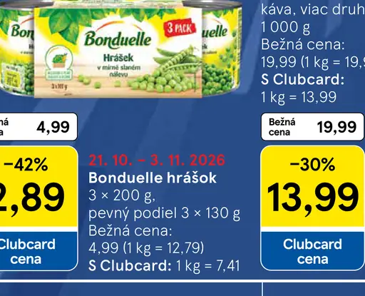 Bonduelle Hrášok v mierne slanom náleve