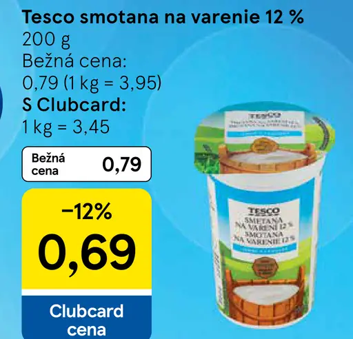 Tesco smotana na varenie 12 %