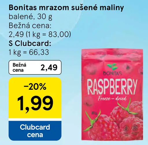 Bonitas Mrazom sušené maliny