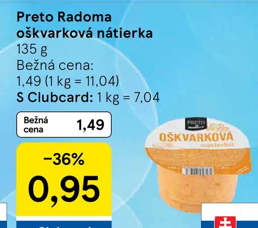 PRETO Radoma Oškvarková nátierka