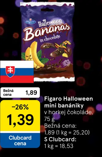 Figaro Halloween penové banánové želé v horkej čokoláde