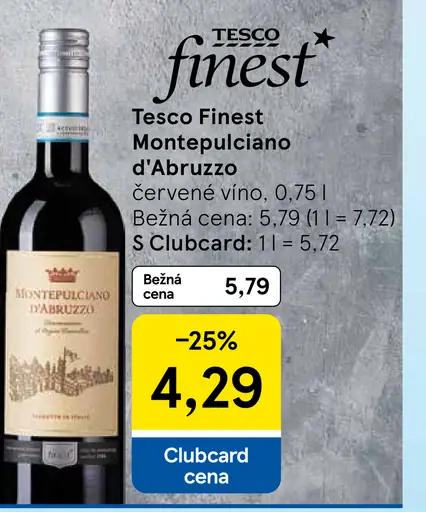 Tesco Finest Montepulciano d'Abruzzo červené víno