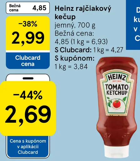 Heinz Rajčiakový kečup jemný