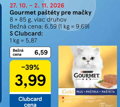 Gourmet jemná paštéta pre mačky