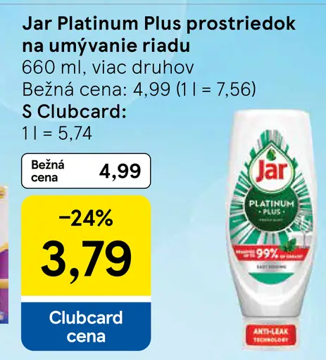 Jar Platinum Plus prostriedok na umývanie riadu
