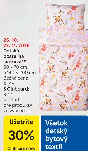 Detská posteľná súprava s motívom zvieratiek