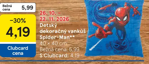 Detský dekoračný vankúš Spider-Man