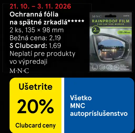 MNC ochranná fólia na spätné zrkadlá