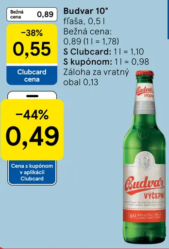 Budvar 10° svetlé výčapné pivo plechovka
