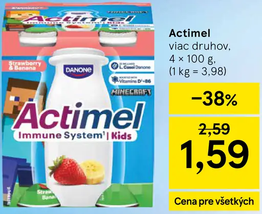 Actimel, rôzne druhy