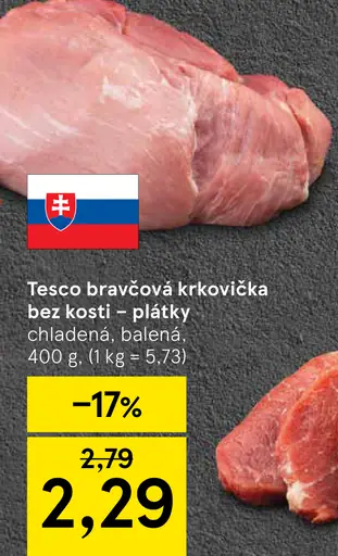 Tesco bravčová krkovička bez kosti