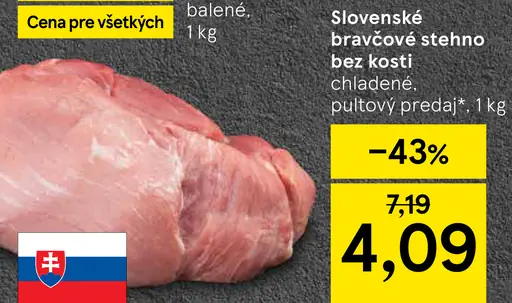 Slovenské bravčové stehno bez kosti