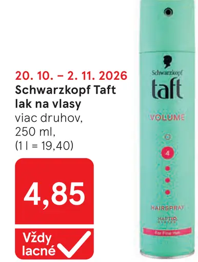 Schwarzkopf Taft lak na vlasy