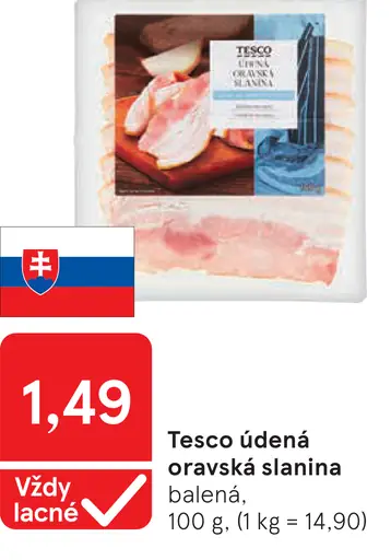 Tesco údená oravská slanina
