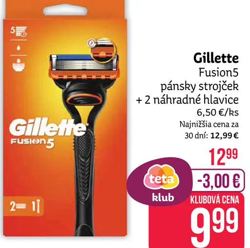 Gillette Fusion5 pánsky strojček + 2 náhradné hlavy