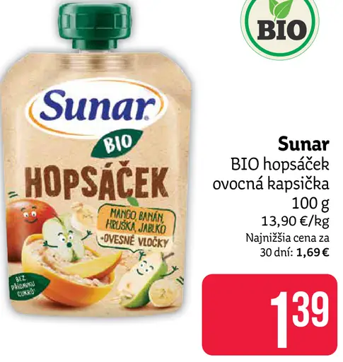 BIO hopsáček ovocná kapsička