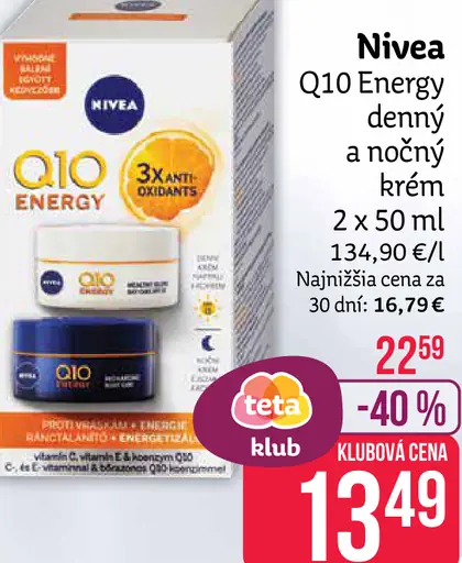 Nivea Q10 Energy denný a nočný krém