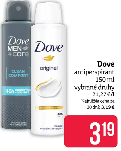 Dove antiperspirant