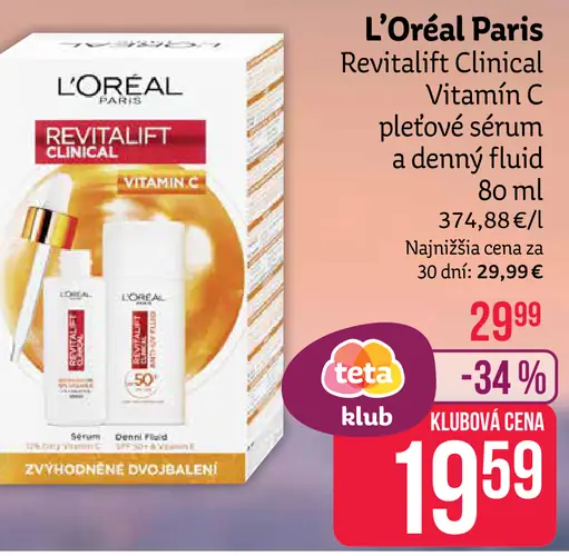 Revitalift Clinical Vitamín C pleťové sérum a denný fluid