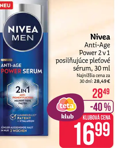 Nivea Men Anti-Age Power 2 v 1 posilňujúce pleťové sérum