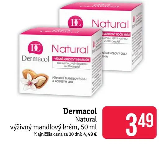 Dermacol Natural výživný mandľový krém